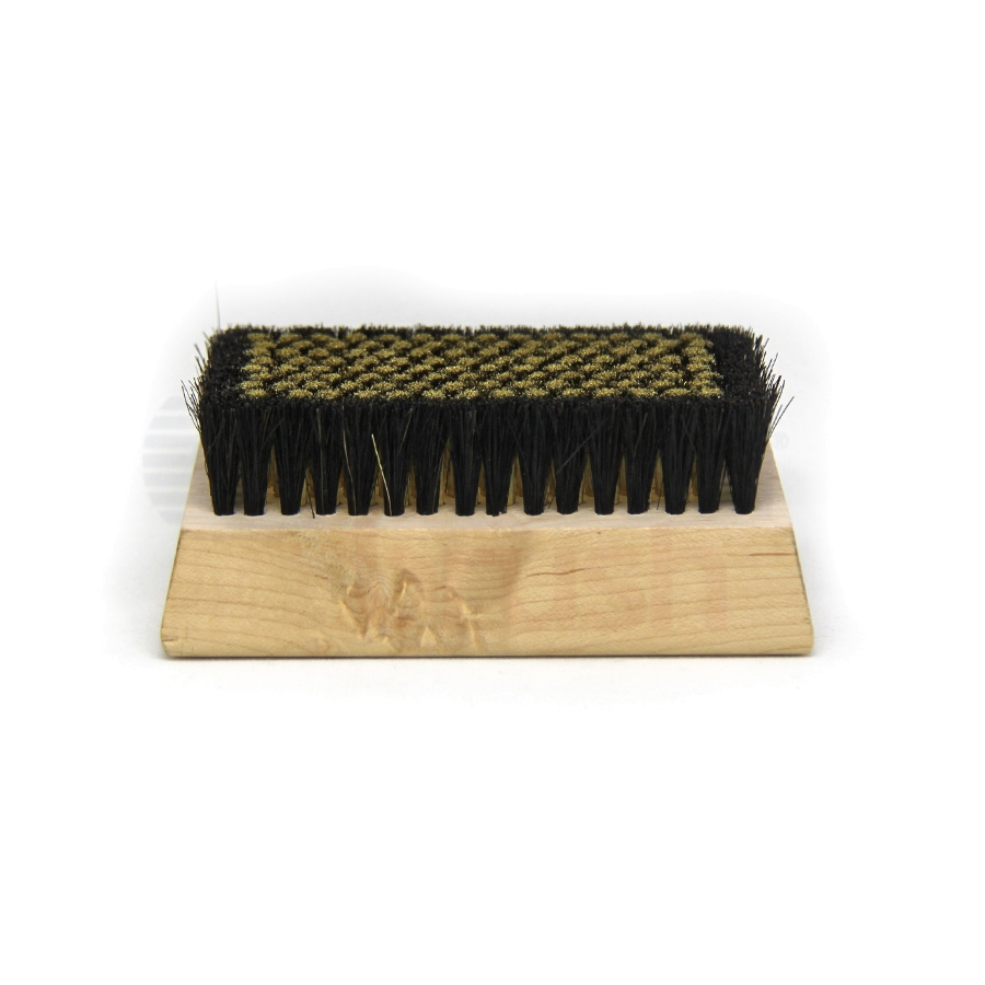 0.005" Brass/Horse Hair Bristle, 4-1/4" x 2-1/2" Wood Block Brush
