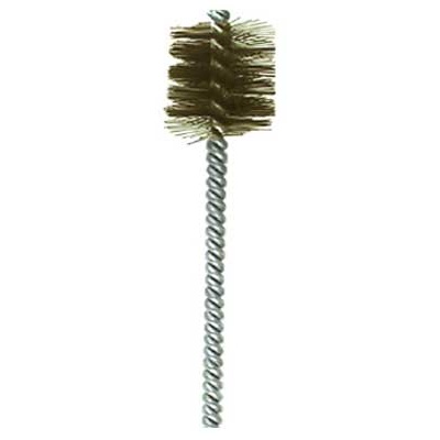 1" Brush Diameter .005" Wire Diameter Single Spiral Power Brush - Brass