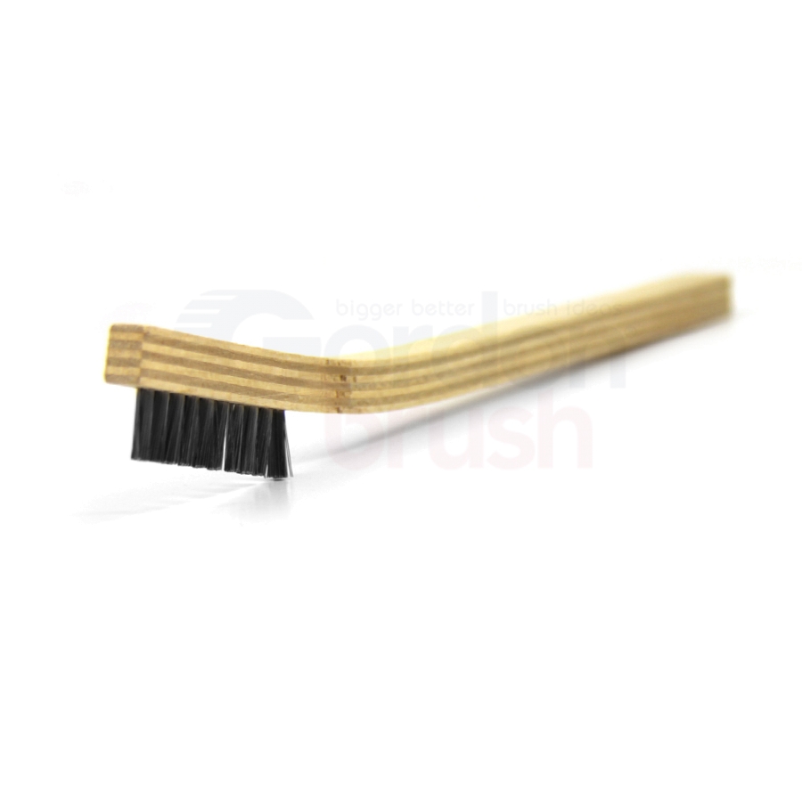 1 x 10 Row 0.006" Stainless Steel Bristle and Plywood Handle Scratch Brush