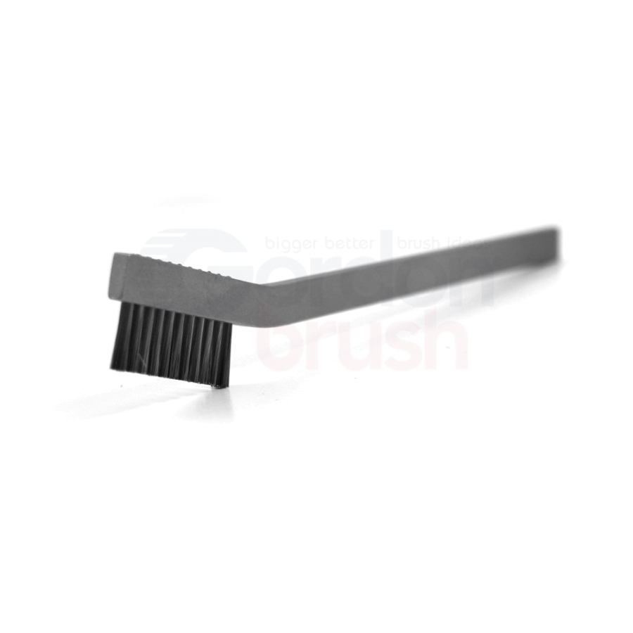 1 x 11 Row 0.003" Stainless Steel Wire and Aluminum Handle Hand-Laced Scratch Brush