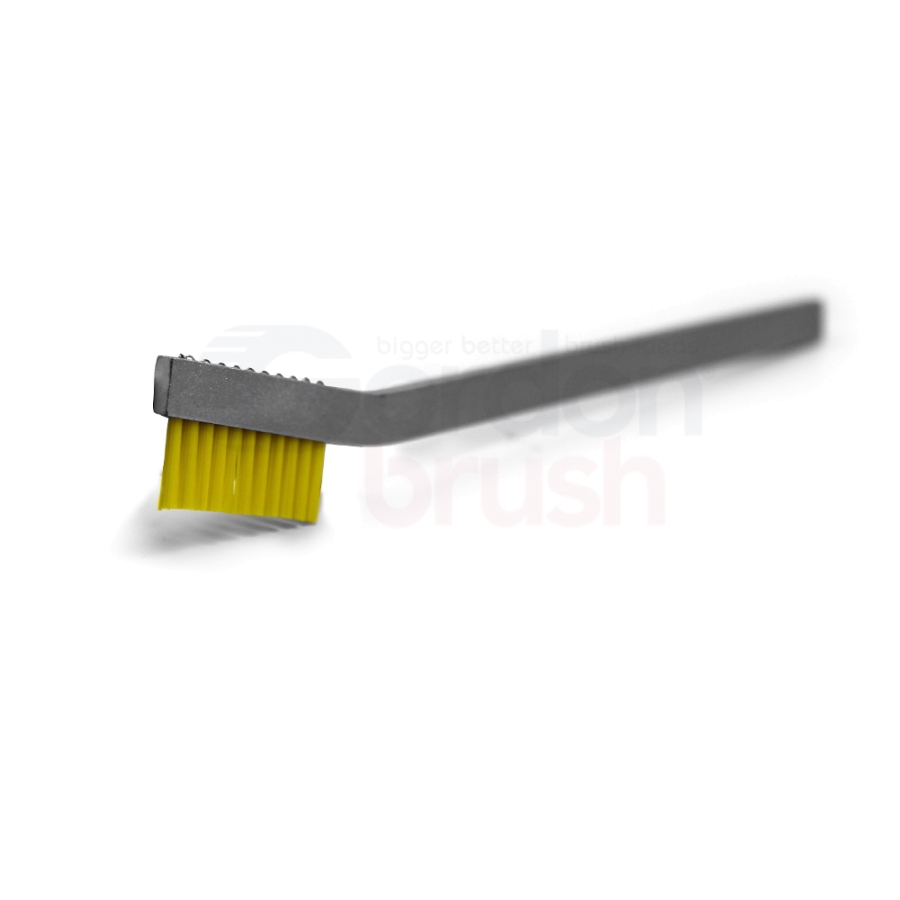 1 x 11 Row 0.016" Static Dissipative Nylon Bristle and Aluminum Handle Hand-Laced Brush