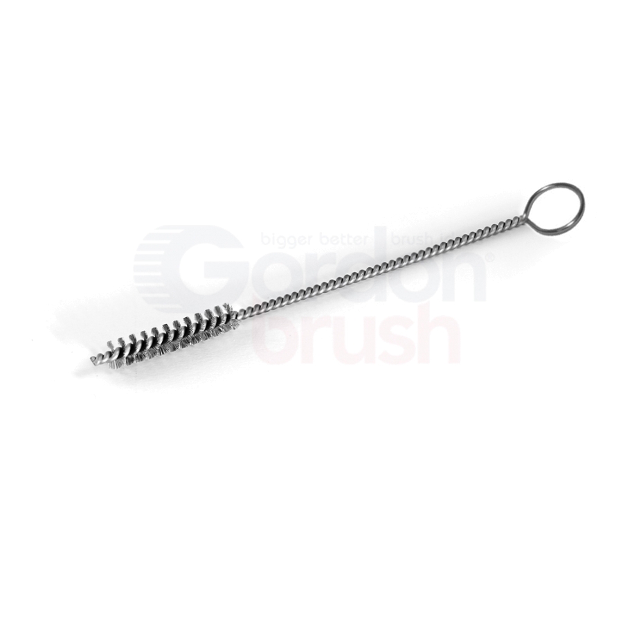 .190" Diameter Stainless Steel Filament and Stainless Steel Stem Single-Spiral brush with Ring Handle