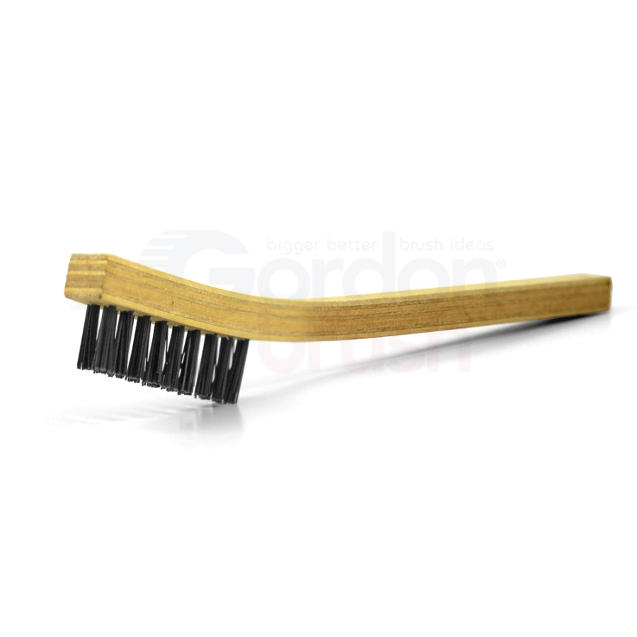 2 x 9 Row 0.018" Nylon Bristle and Wood Handle  Brush