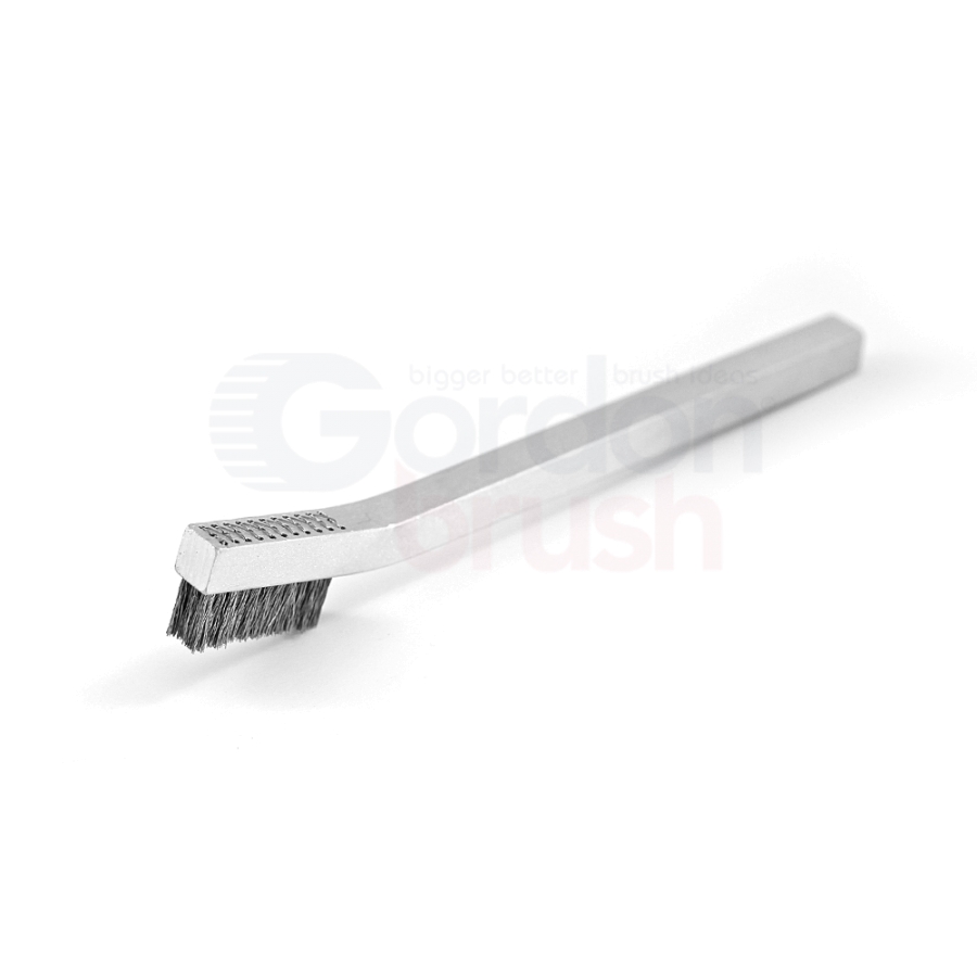 3 x 11 Row 0.008" Titanium Wire and Aluminum Handle Hand-Laced Scratch Brush