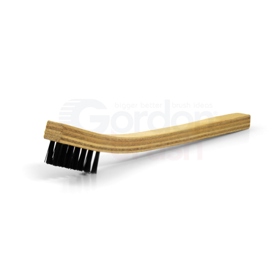 3 x 7 Row 0.012" Nylon Bristle and Plywood Handle Scratch Brush