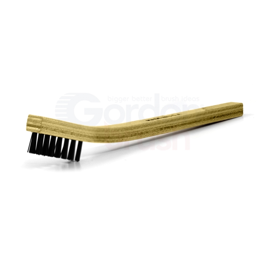 3 x 7 Row 0.018" Nylon Bristle and Plywood Handle Scratch Brush