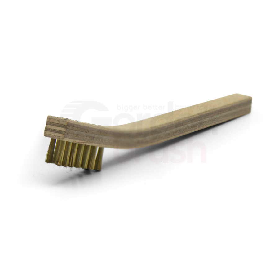 3 x 7 Row .003" Brass Bristle and Plywood Handle Scratch Brush