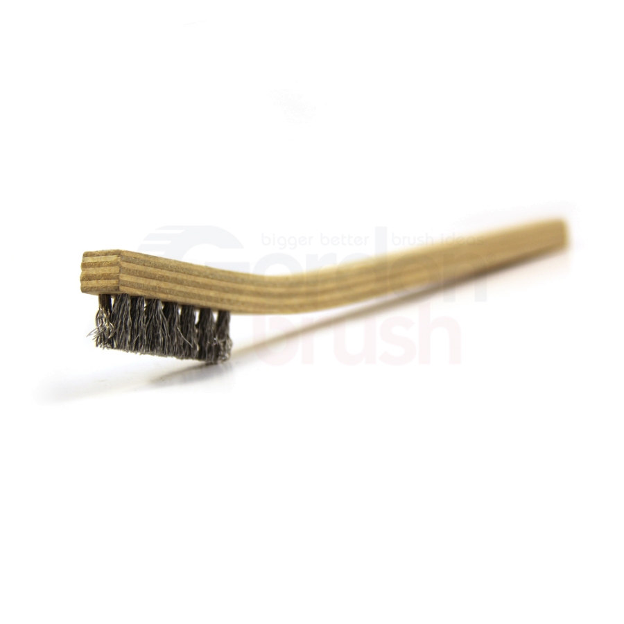 3 x 7 Row .008" Aluminum Bristle and Plywood Handle Scratch Brush