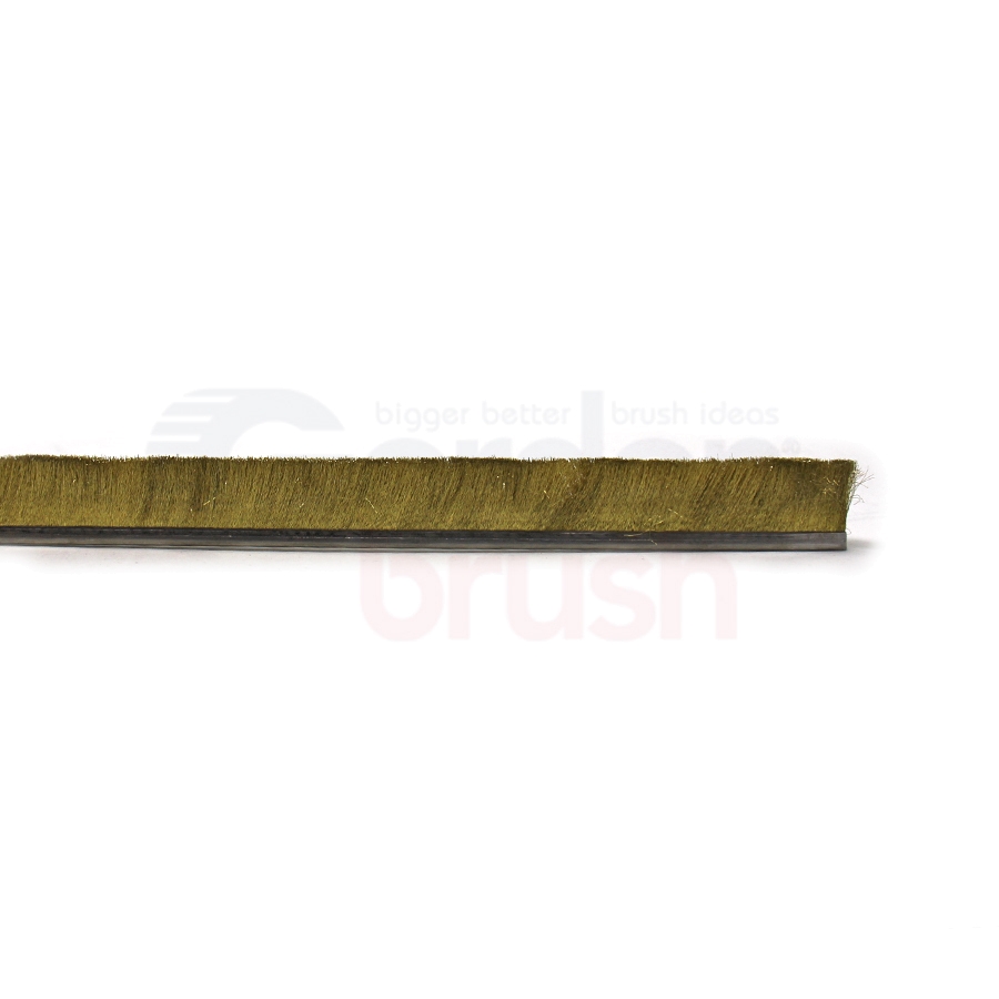 Height 1" No. 4 Channel Strip Brush - .004" Brass Bristle Diameter