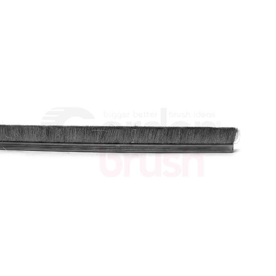 Height 1" No. 7 Channel Strip Brush - .006" Bristle Diameter - Stainless Steel