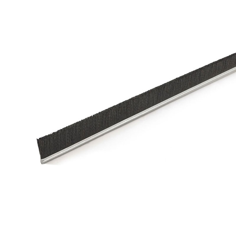 Height .63" No. 2.5 Channel Strip Brush - .006" Bristle Diameter - Black Polypropylene