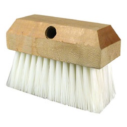 Nylon Bristle and Wood Block Scrub Brush Head (Small)