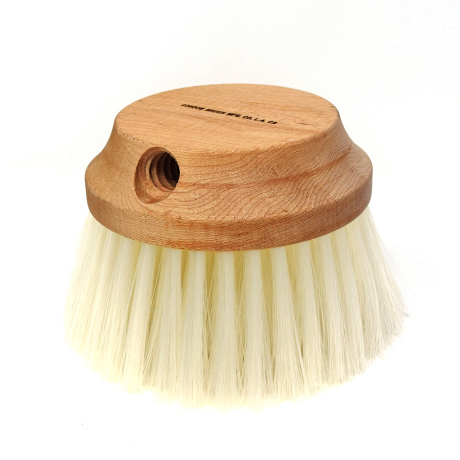 0.018" Nylon 6.6 Bristle Round Wood Block Scrub Brush