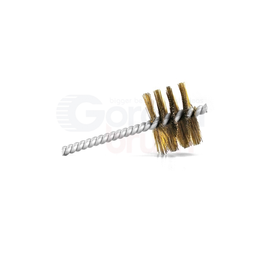 1-1/2" Brush Diameter .008" Wire Diameter Single Spiral Power Brush - Brass 2