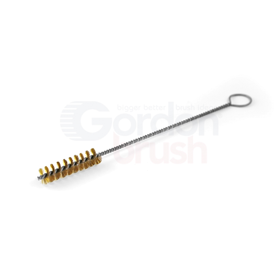 1/2" Diameter .006" Fill Single Spiral Brush With Ring Handle - Brass