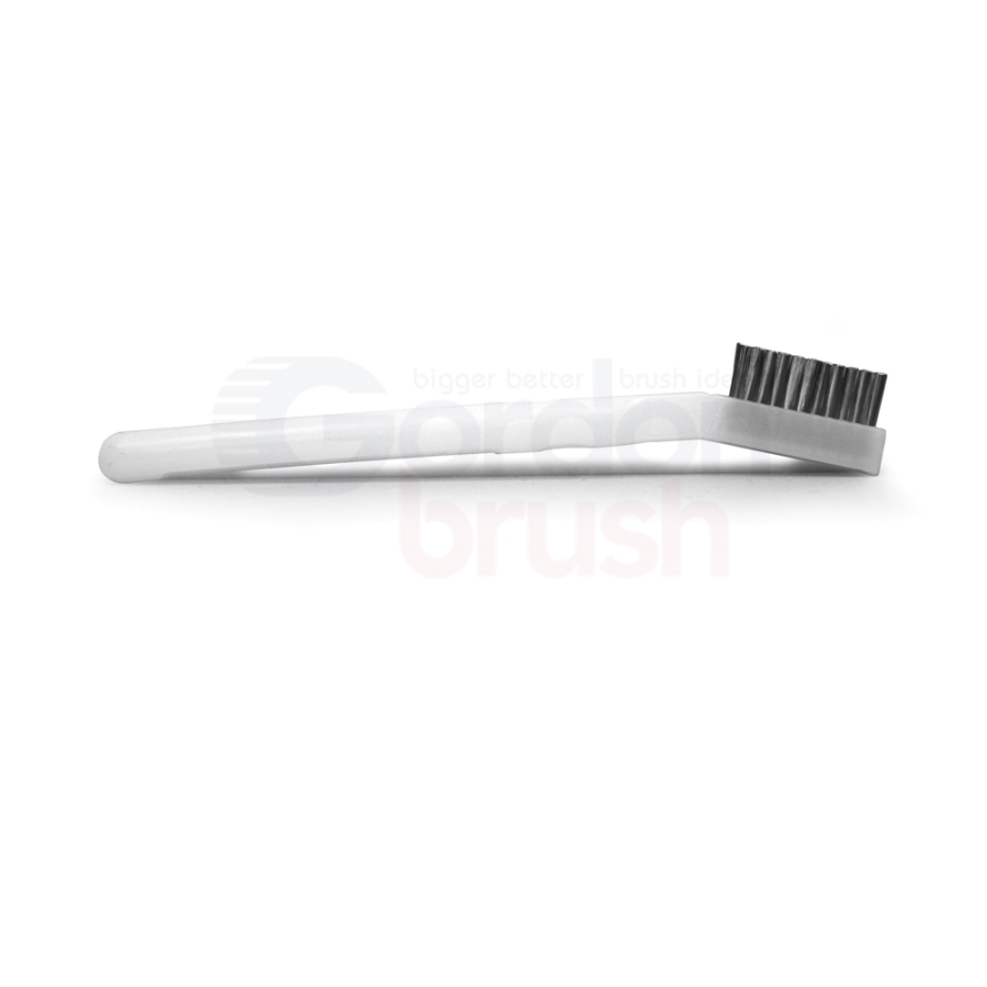 1 x 11 Row 0.003" Stainless Steel Bristle and Acetal Handle Scratch Brush 3