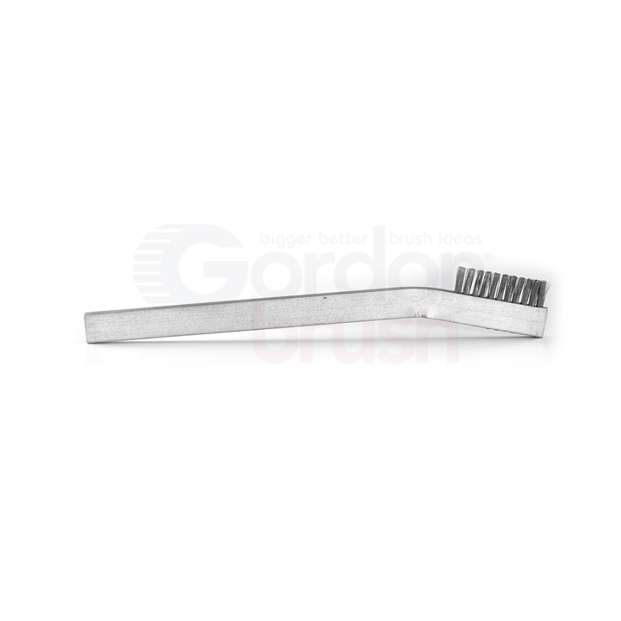 1 x 11 Row 0.006" Stainless Steel Wire and Aluminum Handle Heavy Duty Hand-Laced Scratch Brush 3