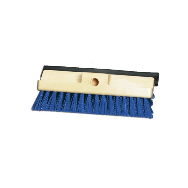 10" Three Surface Deck Scrub with Stiff Blue Polypropylene and Squeegee Blade