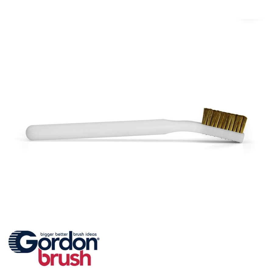 2 x 11 Row 0.003" Brass Bristle and Acetal Handle Scratch Brush 1