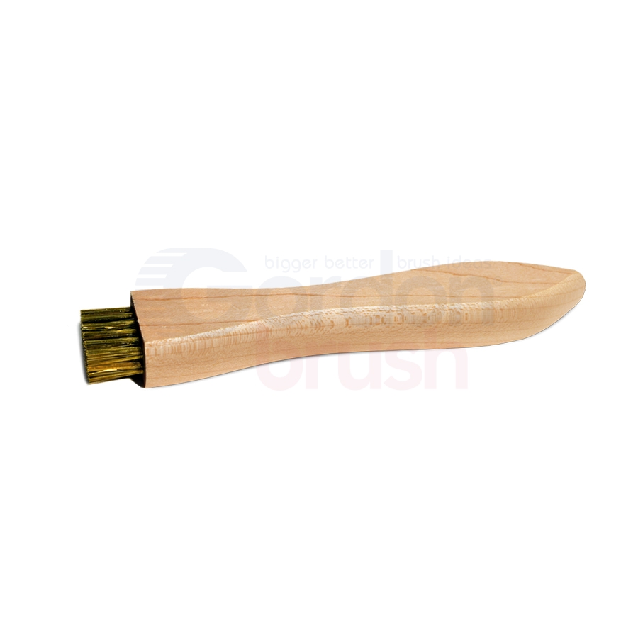 2 x 6 Row 0.006" Brass Bristle and Wood Handle Applicator Brush 2