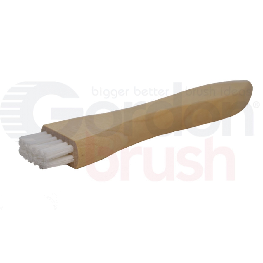 2 x 6 Row 0.010" Static Dissipative Nylon Bristle and Wood Handle Applicator Brush 1
