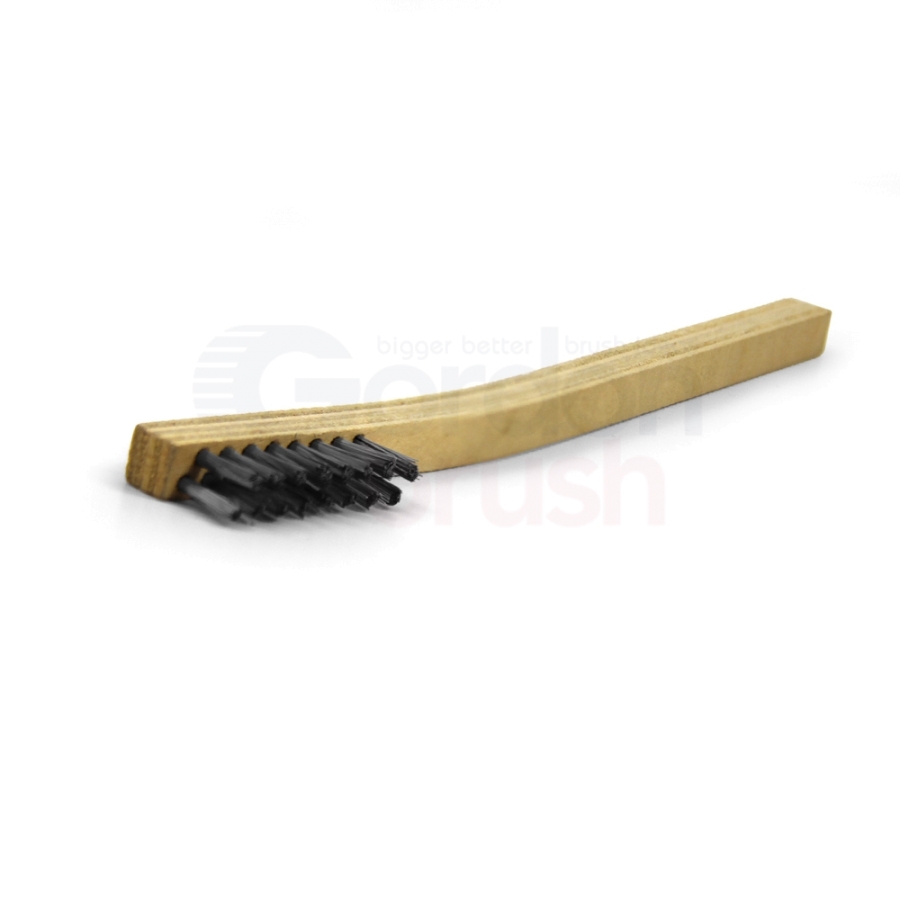 2 x 8 Row 0.003" Stainless Steel and Plywood Handle Scratch Brush 2