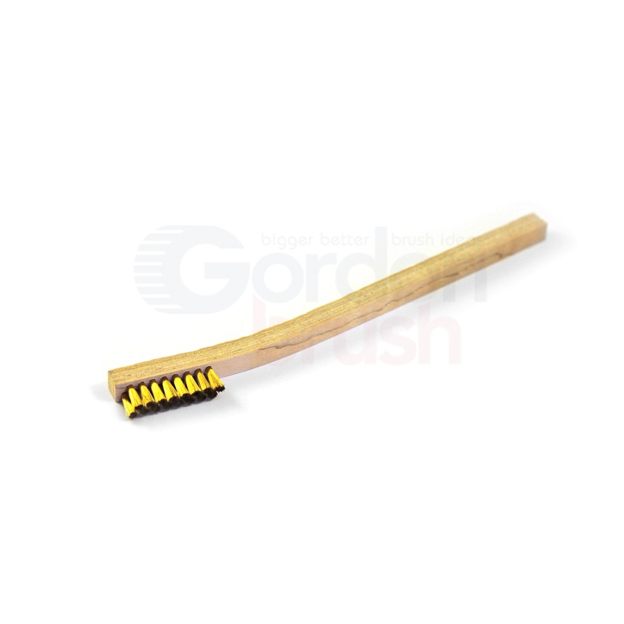 2 x 8 Row 0.006" Brass Bristle and Plywood Handle Scratch Brush 2