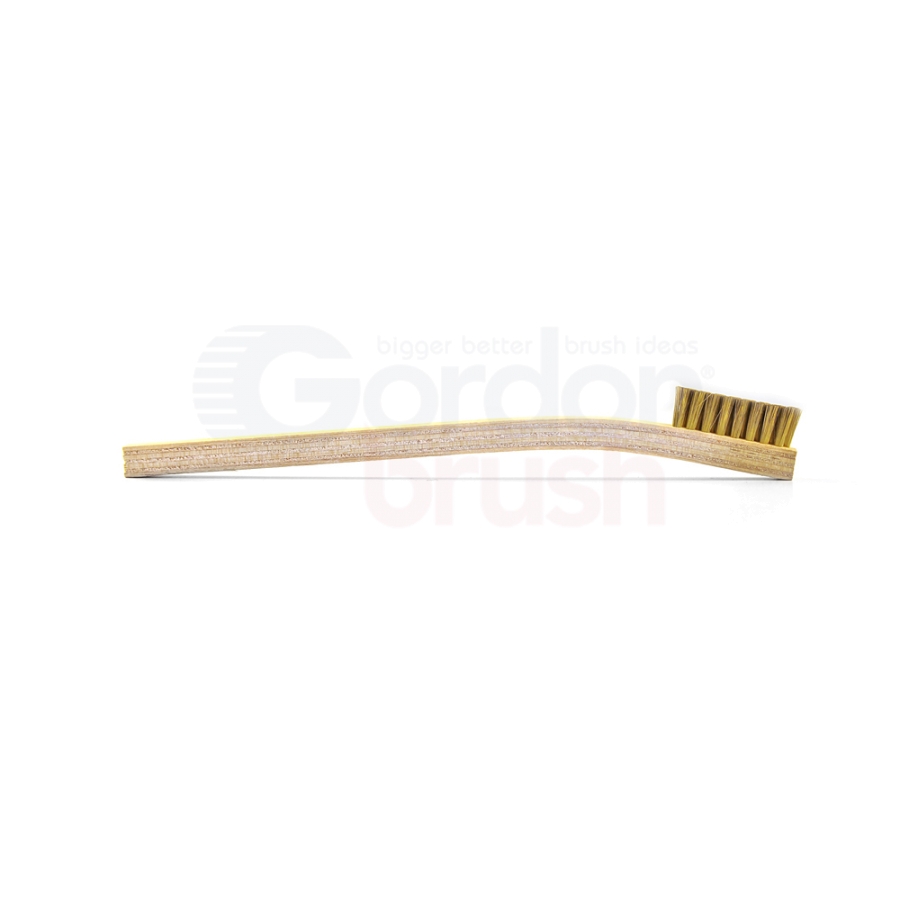 2 x 8 Row 0.006 Brass Bristle and Plywood Handle Scratch Brush 14B -  Gordon Brush