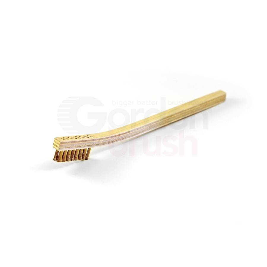 2 x 8 Row .003 Brass Bristle and Plywood Handle Scratch Brush