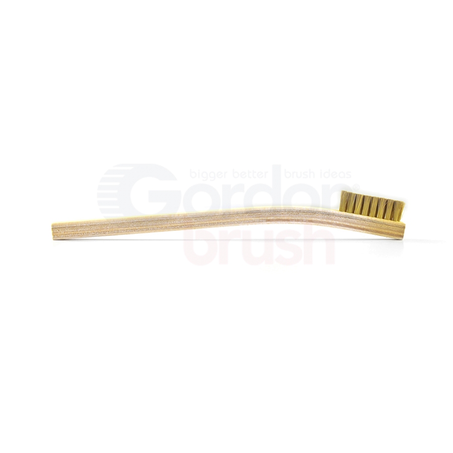 2 x 8 Row .003" Brass Bristle and Plywood Handle Scratch Brush 3