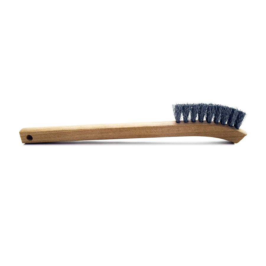 2 x 9 Row 0.008" Aluminum Bristle and Wood Handle Brush