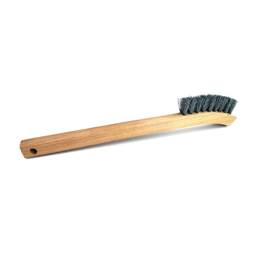 2 x 9 Row 0.008" Aluminum Bristle and Wood Handle Brush 3