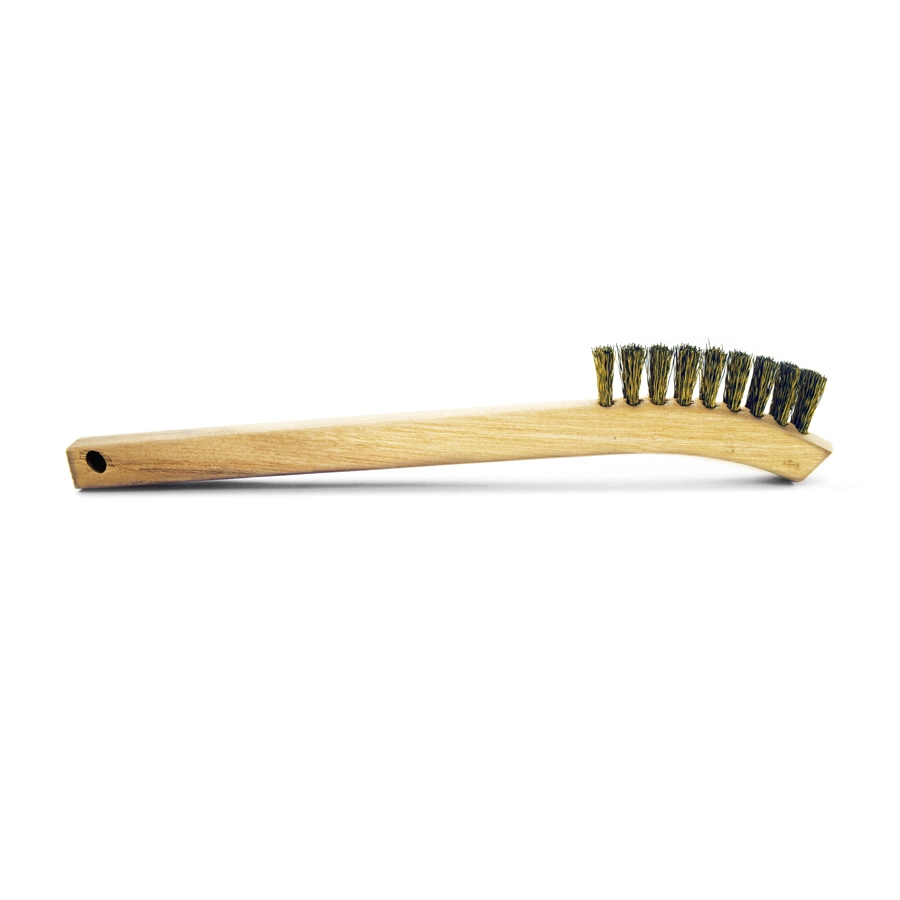 2 x 9 Row 0.008" Brass  Bristle and Wood Handle Brush 1