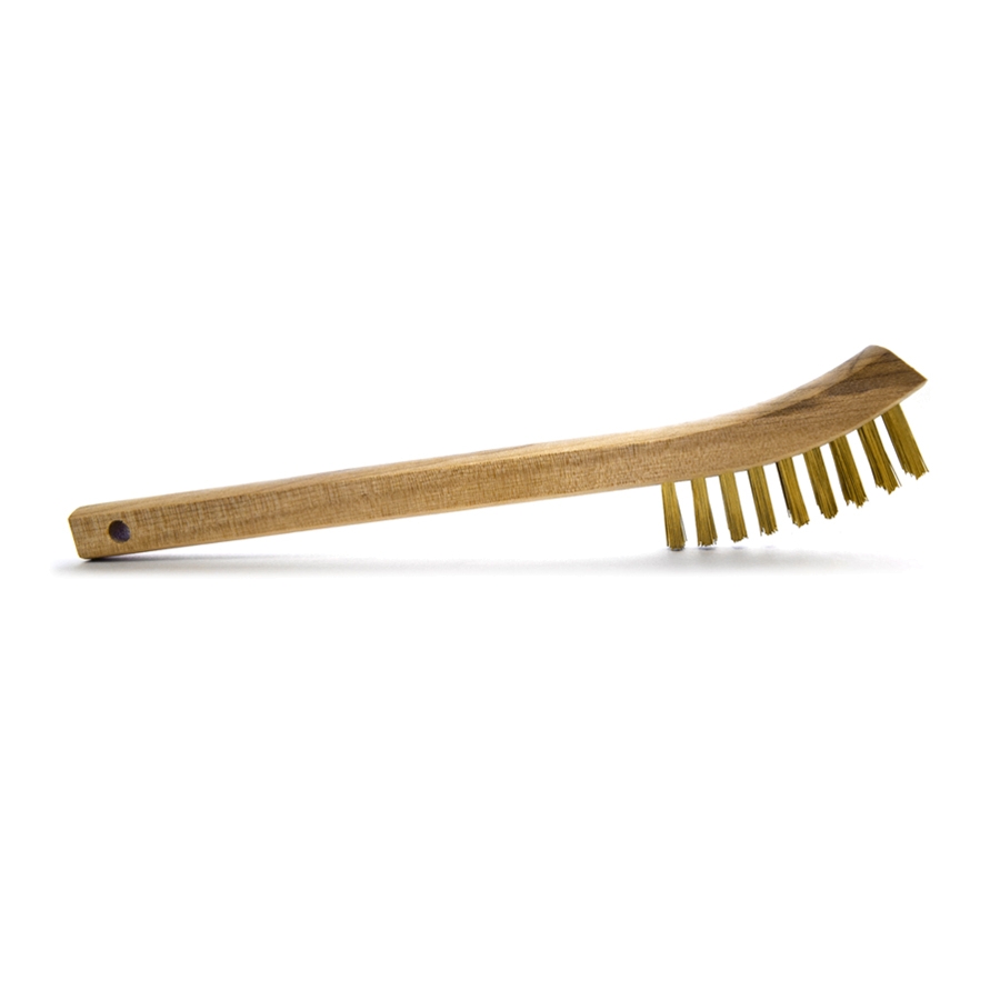 2 X 9 Row 0.012" Brass Bristle and Wood Handle Brush 2