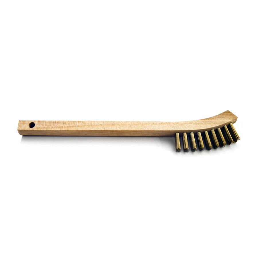 2 X 9 Row 0.012" Brass Bristle and Wood Handle Brush 3