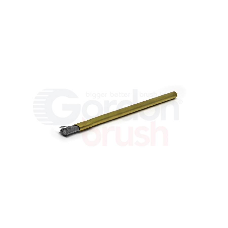 3/16" Diameter, .006" Stainless Steel Bristle, 3/8" Trim and Brass Handle Applicator Brush