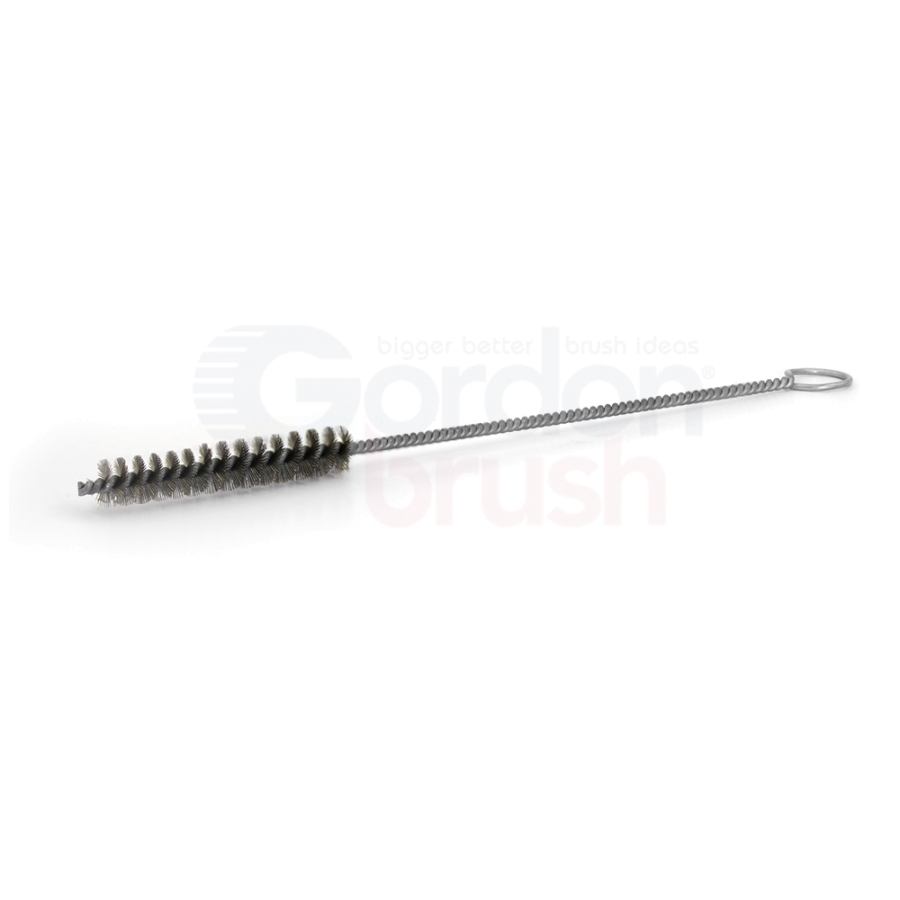 3/8" Diameter .005" Fill Single Spiral Brush With Ring Handle - Stainless