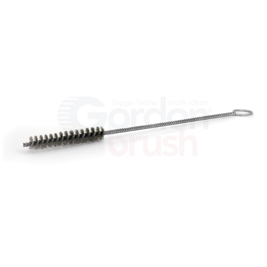 3/8" Diameter .006" Fill Single Spiral Brush With Ring Handle - Stainless