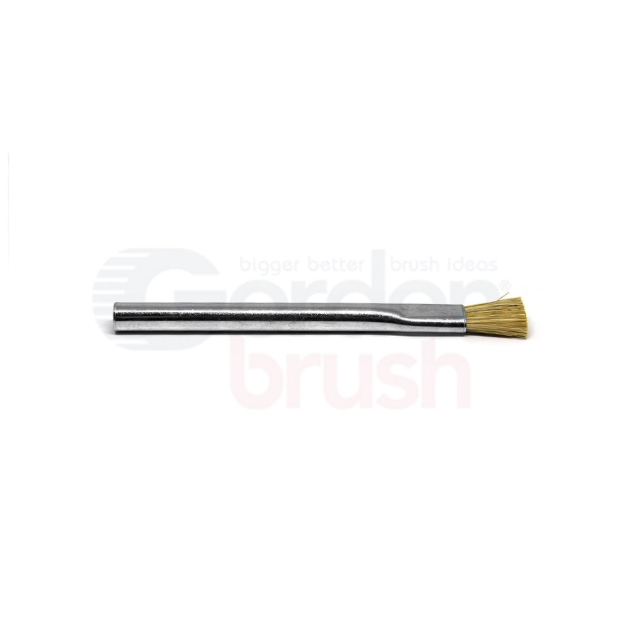 3/8" Diameter Hog Bristle and Zinc Plated Steel Handle Applicator Brush 2