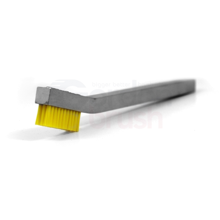 3 x 11 Row 0.016" Static Dissipative Nylon Bristle and Aluminum Handle Hand-Laced Brush