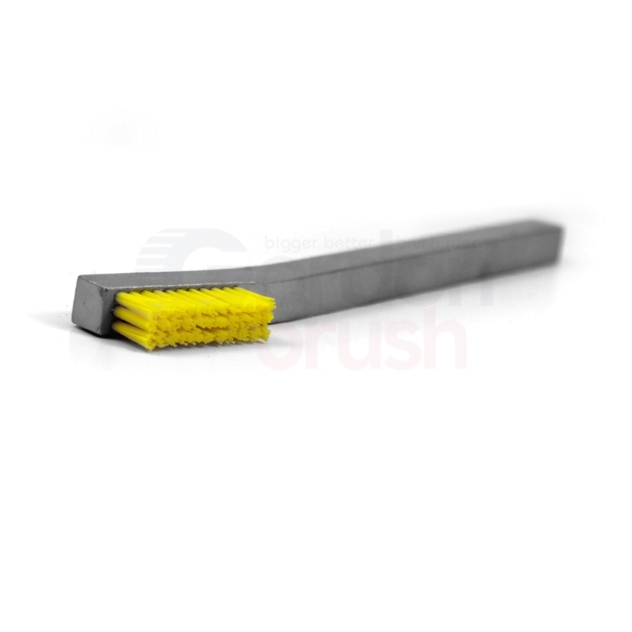 3 x 11 Row 0.016" Static Dissipative Nylon Bristle and Aluminum Handle Hand-Laced Brush 2