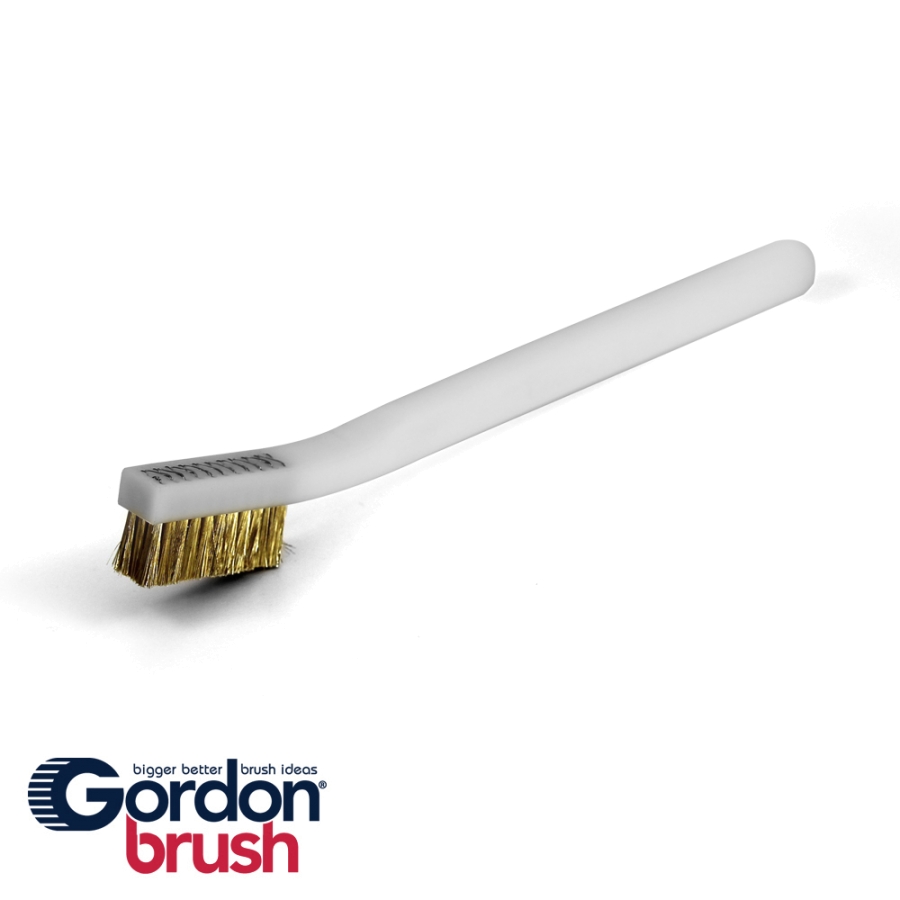 3 x 11 Row .003" Brass Bristle and Acetal Handle Scratch Brush