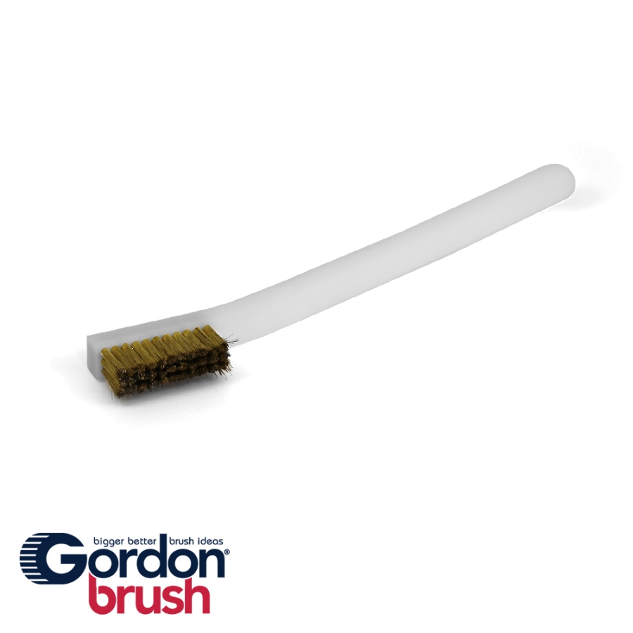 3 x 11 Row .003" Brass Bristle and Acetal Handle Scratch Brush 2