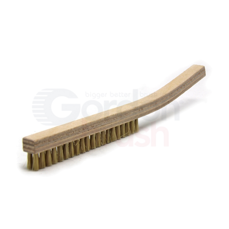 3 X 20 Row Anti-Static Hog Bristle and Narrow Curved Plywood Handle Plater's Brush