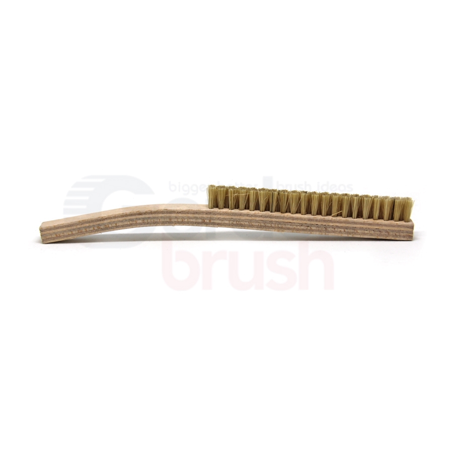 3 X 20 Row Anti-Static Hog Bristle and Narrow Curved Plywood Handle Plater's Brush 3