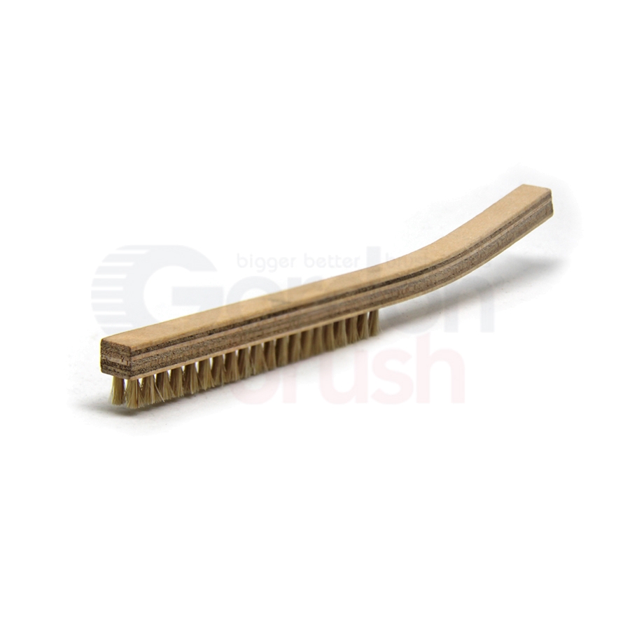 3 X 20 Row Anti-Static Stiff Horse Hair and Narrow Curved Plywood Handle Plater's Brush 1