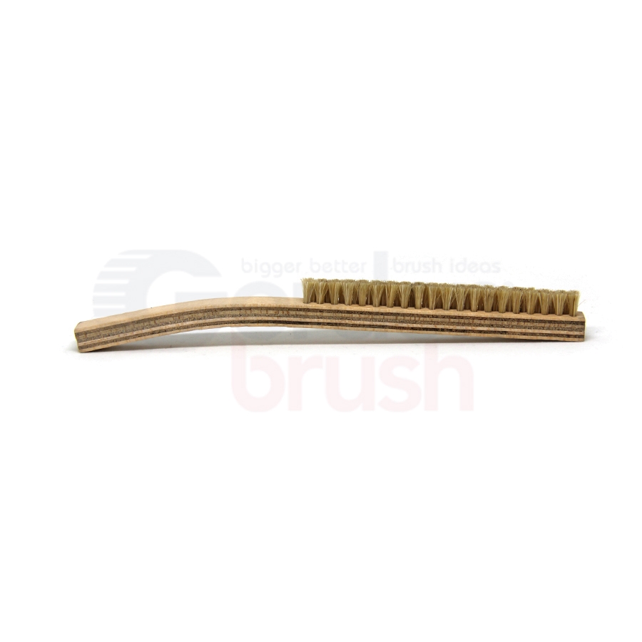 3 X 20 Row Anti-Static Stiff Horse Hair and Narrow Curved Plywood Handle Plater's Brush 3