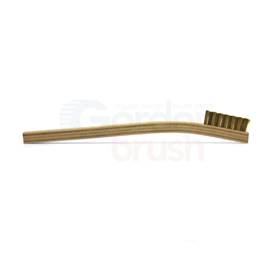 3 x 7 Row 0.006" Brass Bristle and Plywood Handle Scratch Brush 3