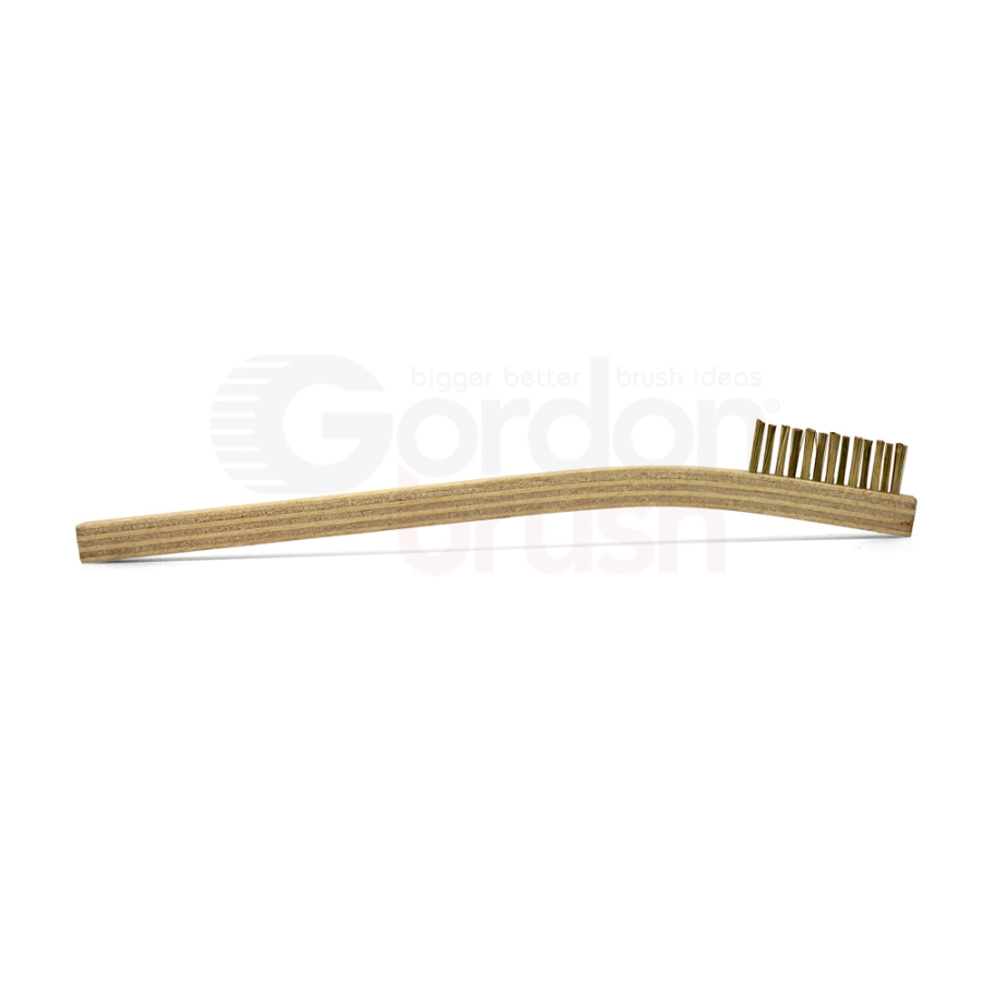 3 x 7 Row 0.006" Brass Bristle and Plywood  Handle Scratch Brush 3