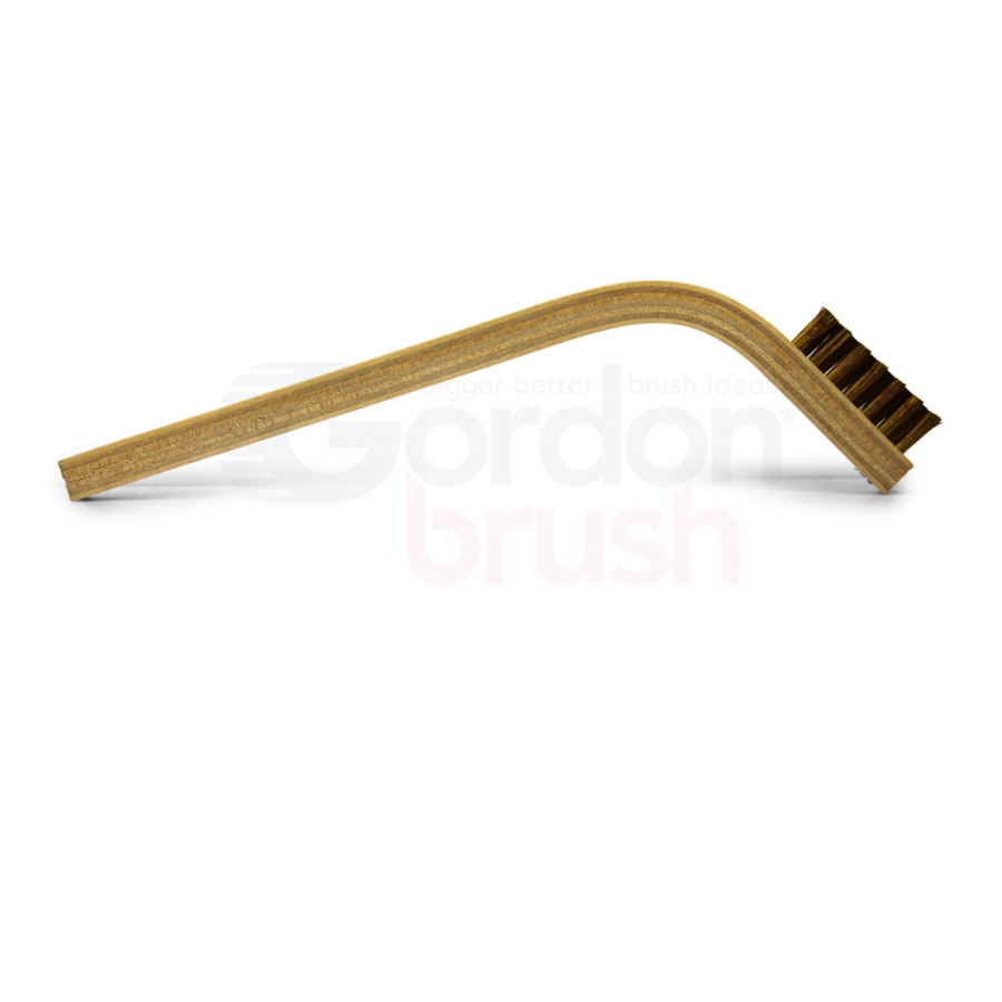 3 x 7 Row 0.006" Brass Wire and 60° Bent Handle Scratch Brush 3